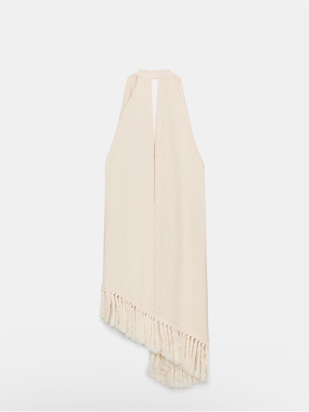 Zara Cream Fringe Halter Scarf Wrap